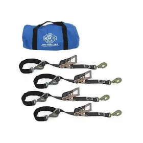 511116 Macs Custom Tie-downs Super Pack 4 Axle Straps Strap Wraps Blue Storage Bag 10000lb 2 Inch X8ft