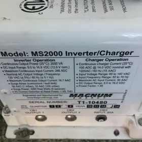 62-0750 Magnum Energy Inverter/charger Model Ms2000