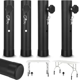 Am554267 Maquita 1 Folding Table Extenders Highly Durable Steel Risers For Black