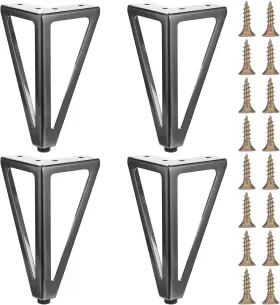 Am554781 Maquita 1 4 Pcs 6 Inch Solid Metal Furniture Legs Heavy Duty Black Am554781 Maquita 1 4 Pcs 6 Inch Solid Metal Furniture Legs Heavy Duty Black
