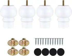 Maricome 711469053512 4 Inch White Furniture Legs Set Of Wood