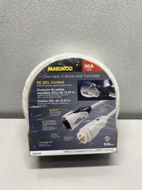Cs30-50w Marinco Eel Cordset 30a 125v 50ft White Cs30-50w Marinco Eel Cordset 30a 125v 50ft White