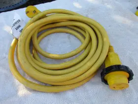 E31793 Marinco Park Power 30 Amp 125 Volt Cord Water Resistant Yellow Rv 30ft