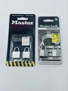 Master Lock 071649613487 Padlock 2 Locks Keyed 9t Lot Of Cabinets Luggage Locker New