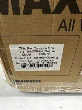 Maxxair 752055010007 Maxx Air Maxxfan Vent Fan Deluxe 10 Speed With Thermostat Remote 7500k Smoke Maxxair 752055010007 Maxx Air Maxxfan Vent Fan Deluxe 10 Speed With Thermostat Remote 7500k Smoke