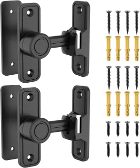 Fy-bd2 Mebantoo Sliding Barn Door Lock Hardware 90 Degree Locks For Doors 2 Pack-black