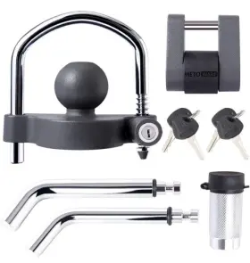Metoware 619438408960 Keyed Alike Trailer Receiver Lock& Coupler Lock Kit 1/2 Inch And 5/8 Di