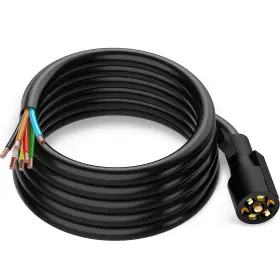 Mic-00-118 Mictuning 7-way 12ft Extension Cable Plug Wiring Connector Cord For Trailer Rv Truck Van Mic-00-118 Mictuning 7-way 12ft Extension Cable Plug Wiring Connector Cord For Trailer Rv Truck Van