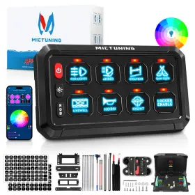 Mic04-mmr8wkgmb Mictuning Rgb 8 Gang Switch Panel App Control Circuit Toggle Relay System Mic04-mmr8wkgmb Mictuning Rgb 8 Gang Switch Panel App Control Circuit Toggle Relay System