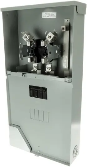 4-space Midwest R281cb1 200 Amp 4-circuit Ringless Meter Socket Load Center 4-space Midwest R281cb1 200 Amp 4-circuit Ringless Meter Socket Load Center