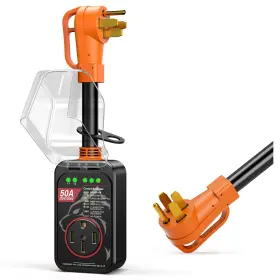 Rvb50a02 Millionhome 50 Amp Rv Surge Protector With Circuit Analyzer And Waterproof Cover Orangeblack