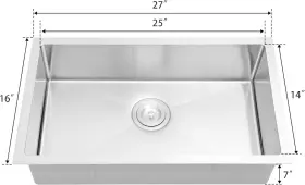 Tx2716s Milosen 27ftft 16ftft 7ftft Stainless Steel Rv Kitchen Sink