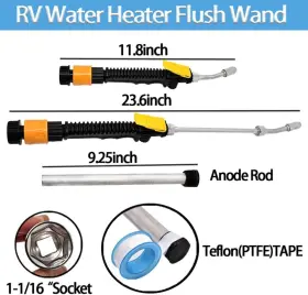 4npt Mocessory 3/4npt 4 Pack Rv Water Heater Anode Rod And Flush Wand With Hex #3 4npt Mocessory 3/4npt 4 Pack Rv Water Heater Anode Rod And Flush Wand With Hex #3