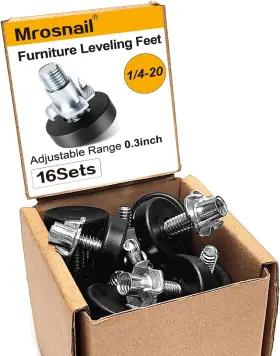 Ml-40fp Mrosnail 16pcs Adjustable Furniture Leveling Feet With T-nuts 1/4-20 White