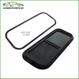 Sap197184p Munirater 36 Inch Width 15 Height Rv Window Horizontal Sliding W/ Trim Ring Black
