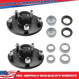 Tsp104400s Munirater Fit For 3 500 Lbs .#84 Axle 4 Pieces/set New 2 Sets Trailer Hub Kit 5 On 5.5 Inch