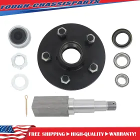 Tsp104820s Munirater Fits 5 Lug On 4.5 Inch Idler Hub Square Spindle Kit Stub End Unit Trailer Axle 3500
