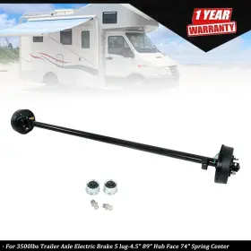Tur774158i Munirater 3500lbs Trailer Axle Electric Brake 5 Lug-4.5 Inch 89 Hub Face 74 Spring Center