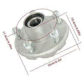 Ce3993260iec Muparkt For 2000lb 1.0625ft Spindle With Trailer Bearing 5 On 4.5ft Galvanized Hub Ce3993260iec Muparkt For 2000lb 1.0625ft Spindle With Trailer Bearing 5 On 4.5ft Galvanized Hub