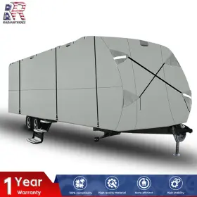 Rdr3558222 Muparkt New Rv Trailer Cover 20ft-22ft Waterproof Camper Travel 4-ply Gray