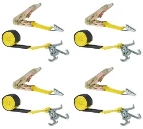 Mytee Products 199145021466 4 Pk 2 Inch X12ft E-track Ratchet Tie-down Strap With Cluster Hook Hd E Fitting 1 333