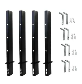 Mytee Products 709081675328 4 Pack 30 Inch Adjustable C Channel Pipe Stake For Flatbed Trailer Hauler