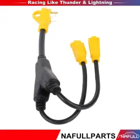 Na10962fu403ll Nafullparts Y Split Power Cord 30 Amp Male Plug To 2 15 Female Connectors Rv Adapter