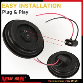 New Sun 620865002270 4pcs Premium 2.5 Inch Round Led Trailer Lights 13 Amber Leds Side Marker C #3