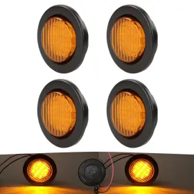 New Sun 620865002270 4pcs Premium 2.5 Inch Round Led Trailer Lights 13 Amber Leds Side Marker C