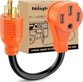 50356rv Nilight Rv Generator Adapter Cord 30amp To 50amp 4 Prong 30m Locking 4pin/50f