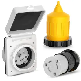 50399rv Nilight 30amp Rv Power Inlet Outlet Shore Kit With Boot Cord Protector