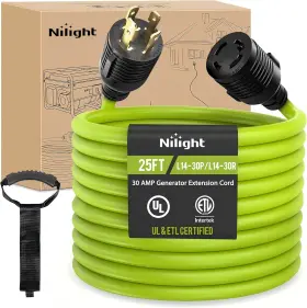 50490rv Nilight 25ft 30amp Generator Extension Cord 125v Heavy Duty 10/3 Gauge 50490rv Nilight 25ft 30amp Generator Extension Cord 125v Heavy Duty 10/3 Gauge