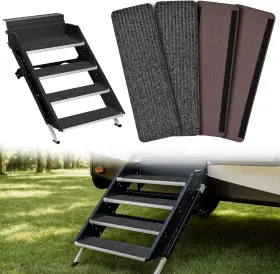Nilight 840323948661 Rv Step Covers 4 Pack 24 X 7.5 Inches Non Slip Camper Steps Rug