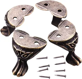 15336110529729 Ninefox 4pcs Antique Brass Box Legs Feet Corner Protector 29 27 Millimeter Bronze 15336110529729 Ninefox 4pcs Antique Brass Box Legs Feet Corner Protector 29 27 Millimeter Bronze