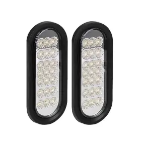 Npauto 725766070462 2pcs 6 Inch Oval Trailer Backup Lights White 21 Led Reverse Fog Li