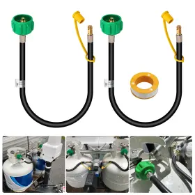 Qcc1 Nsioutlet 616361640146 2 Pcs 15 Inch Rv Propane Hose To 1/4 Male Npt Pigtail For Dual Tank Regulator