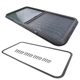 Oe Quality 48w 22h Black Rv Sliding Windows For Campers And Vertical Trailers Tempered Glass