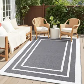 005f4-5x8 Olanly Outdoor Rug 5x8 Ft Waterproof Reversible 5 X 8 Feet Grey And White
