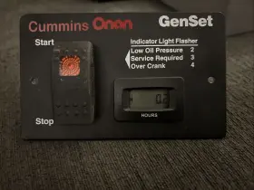 028-00022 Onan Cummins Genset Start/stop Switch Panel With Lcd Hourmeter #2