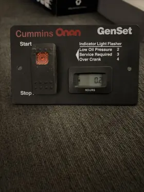 028-00022 Onan Cummins Genset Start/stop Switch Panel With Lcd Hourmeter