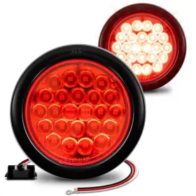 Online Led Store 816165023521 True Mods 2pc 4 Inch Round Red 24 Trailer Tail Lights Dot Certified Grommet & Online Led Store 816165023521 True Mods 2pc 4 Inch Round Red 24 Trailer Tail Lights Dot Certified Grommet &