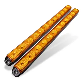 Online Led Store 816165028786 True Mods 2pc 16 Inch 12 Amber Trailer Light Bar Hazard Sequential Turn Signa