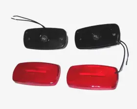 Mc32rbb Optronics Light - Clearance Oval Red Black Base From Pair