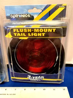 St40rs Optronics 2 Trailer Round Tail Light Stop Turn Flush Mount Red Nos #2