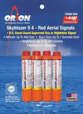 191-859 Orion 077403108596 Skyblazer Ii Aeriel Hand Held Emergency Safety Signal Flare 4 Pack
