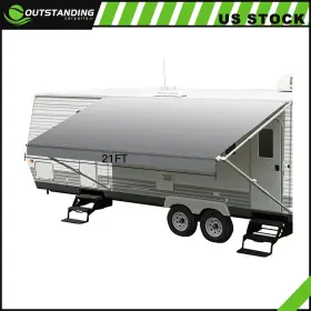 Ou11870115178289parts Outstanding-carparts Rv Awning Fabric 20.1 Ft Length Camper Grey Replacement Shade 8ft 96 Inch