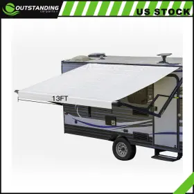 Ou11870144178336parts Outstanding-carparts Rv Awning Fabric 12.1 Feet Length Camper White Replacement Shade 8ft 96 Inch