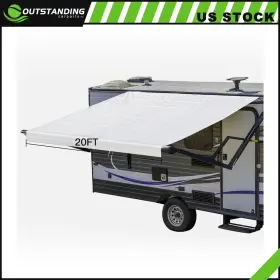 Ou11870150178343parts Outstanding-carparts Rv Awning Fabric 19.1ft Length Camper White Replacement Shade 8ft 96 Inch