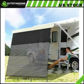 Ou11880313178795parts Outstanding-carparts Rv Awning Fabric 14.1 Ft Length Camper Vinyl Replacement Shade 8ft 96 Inch