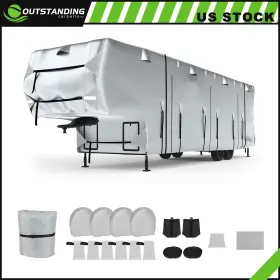 Ou182181parts Outstanding-carparts 33-37 Foot 5th Wheel Rv Cover Motorhome Travel Trailer Camper Oxford Cloth